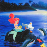 Ariel's Dolphin Serenade Giclee on Canvas MC - Robert Wyland